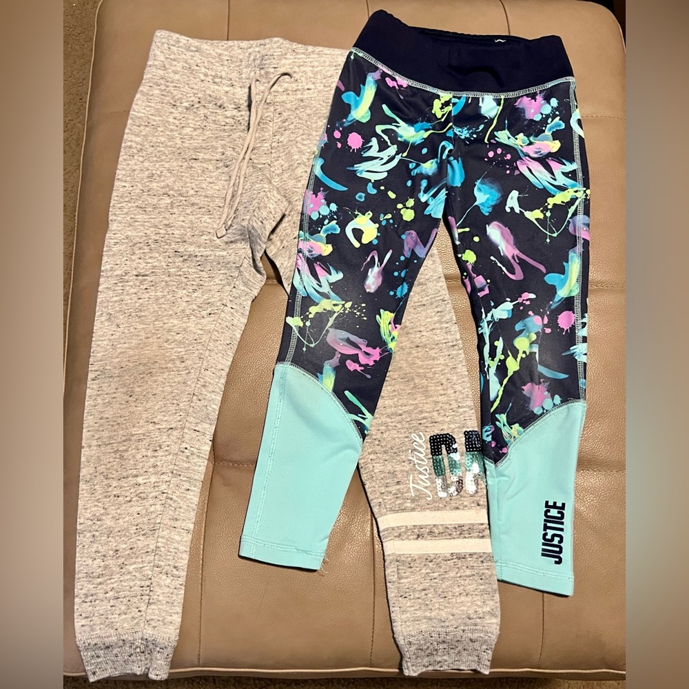 Justice girls 6 PLAY CONDITION active athletic wear bottoms joggers leggings